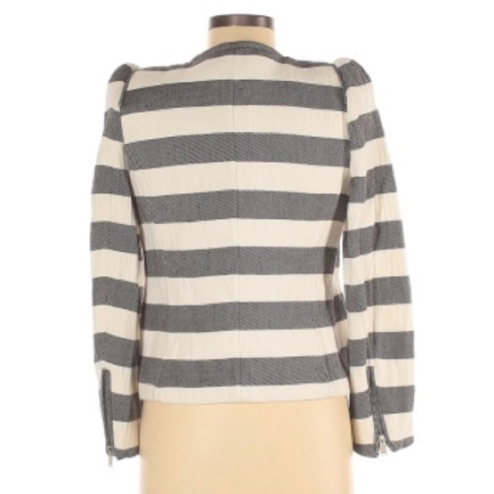 Zara Color Block Stripe Zip Blazer Small - image 8